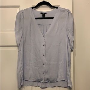 H & M light blue, polkadot blouse size 12